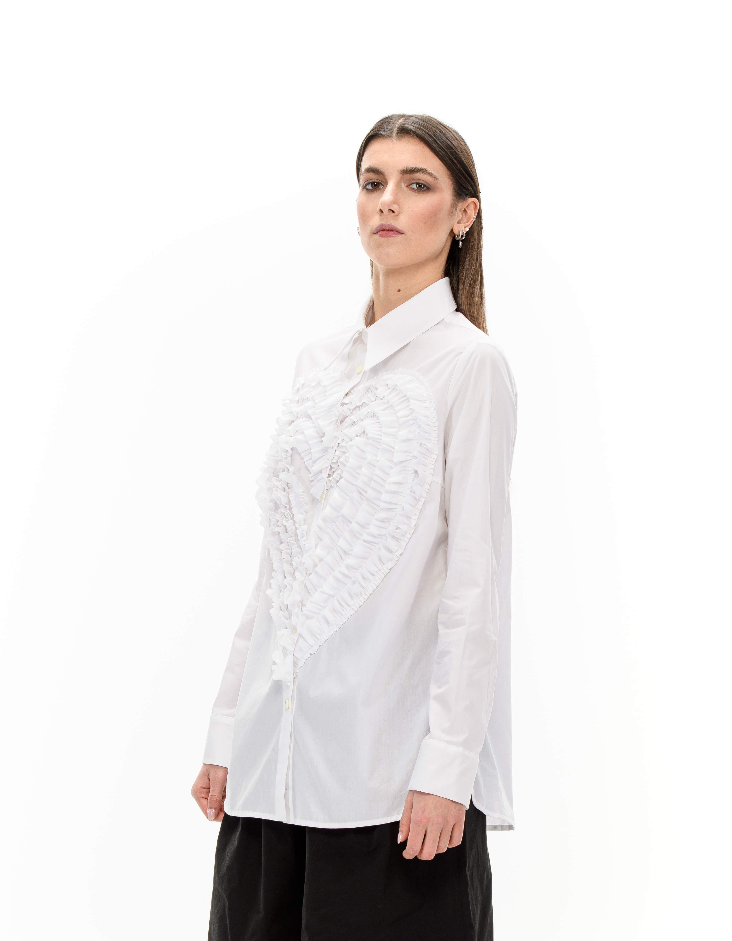 ENDORA White maxi-heart shirt